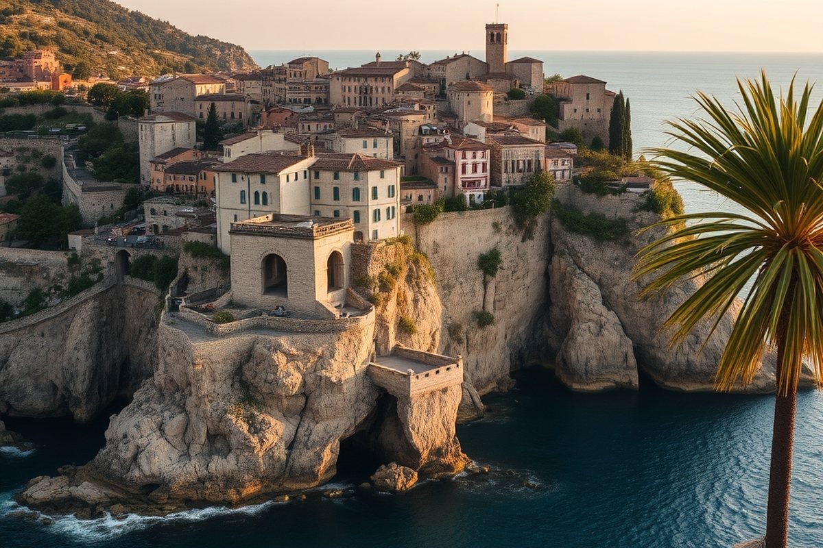 The perched village of Eze above the Mediterranean